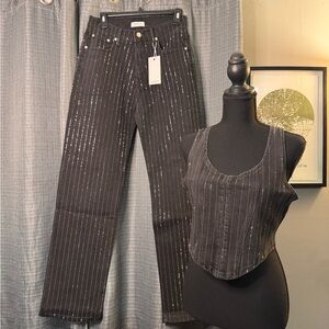 Artemis Vintage Black and Silver Denim 2pc Set
